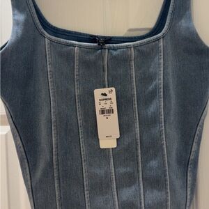 Express Denim Blue Sleeveless Top